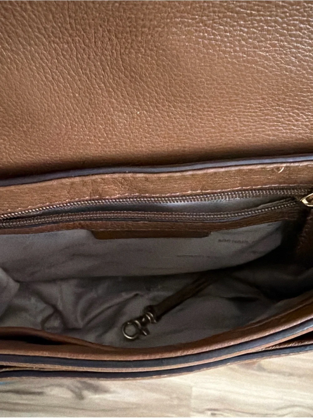 Michael Kors Isidore Caramel Suede & Leather Crossbody Bag with Gold Hardware